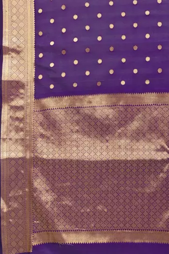 Silk Land  blue  embellished silk blend saree 