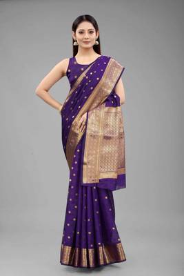 Silk Land  blue  embellished silk blend saree  4