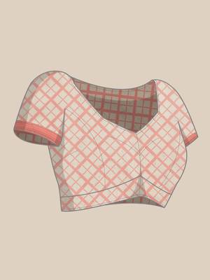 Silk Land  Pink  Printed Cotton Blend Saree  3