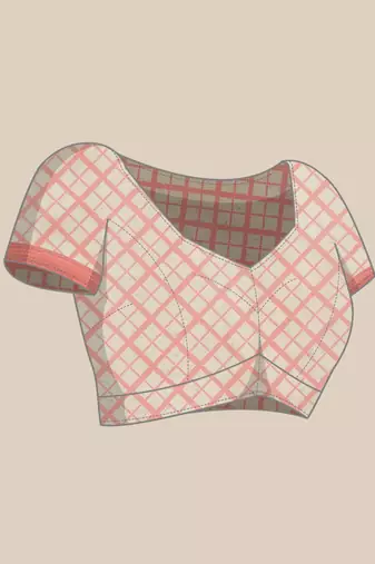 Silk Land  Pink  Printed Cotton Blend Saree 