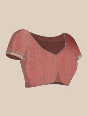 Silk Land  Brown  Printed Cotton Blend Saree  3