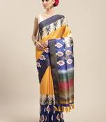 Silk Land  Multicolored Printed Cotton Blend Saree 