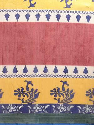 Silk Land  Multicolored Printed Cotton Blend Saree  4