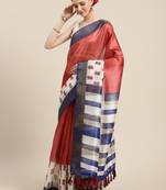Silk Land  Multicolored Printed Cotton Blend Saree 