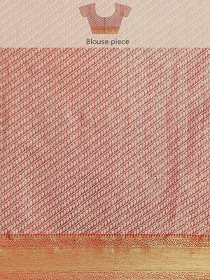 Silk Land  Red  Embellished Brocade Saree  4