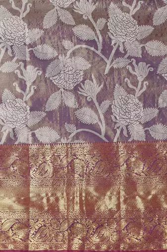 Silk Land  Purple  Embellished Brocade Saree 