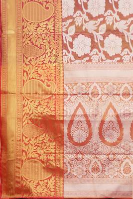 Silk Land  Pink  Woven Design Brocade Saree  3