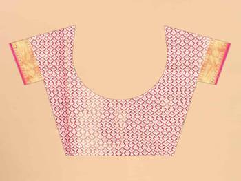 Silk Land  Pink  Woven Design Brocade Saree  4