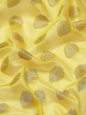 Silk Land  Yellow  Woven Design Art Silk Saree  3