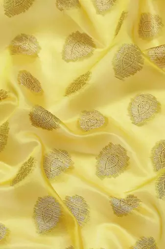 Silk Land  Yellow  Woven Design Art Silk Saree 