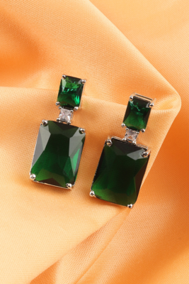 Green american diamonds Earrings 1