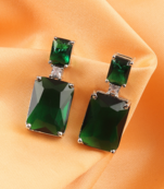Green american diamonds Earrings