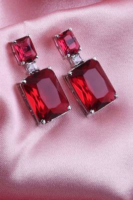 Red american diamonds Earrings 1