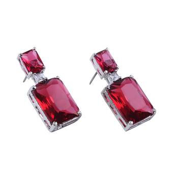 Red american diamonds Earrings 2