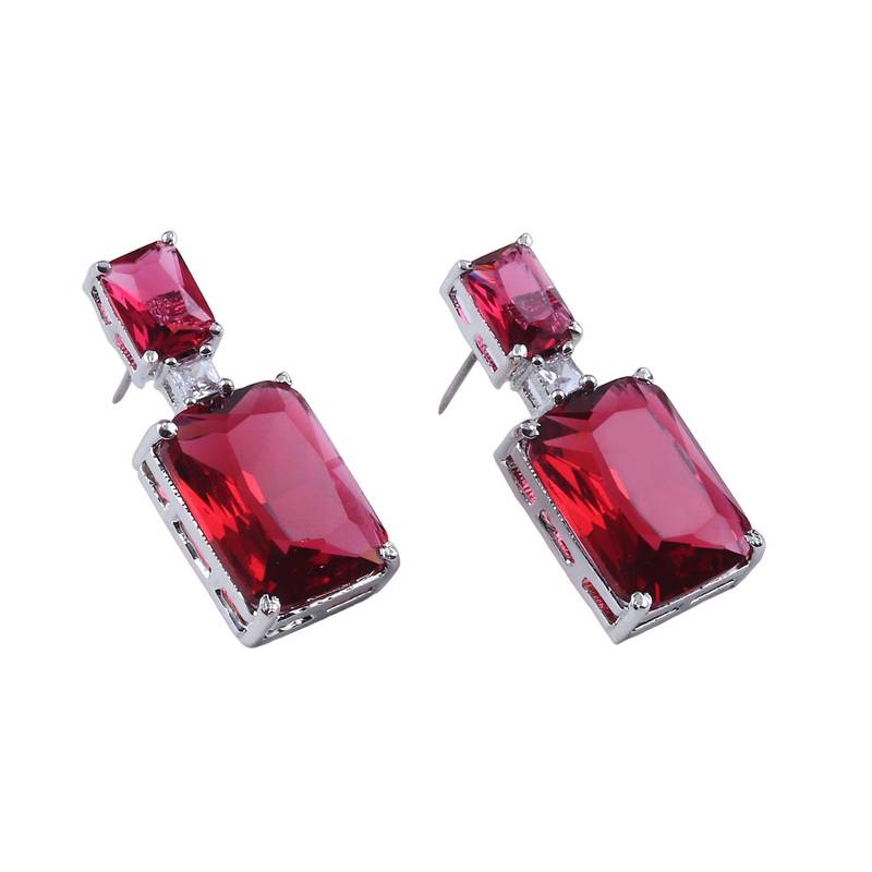Red american diamonds Earrings