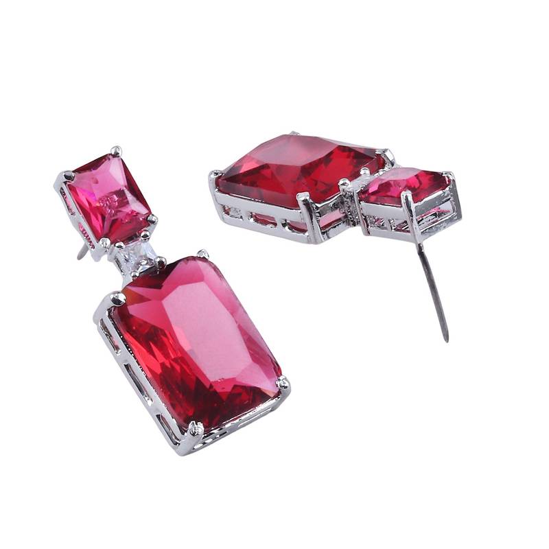 Red american diamonds Earrings