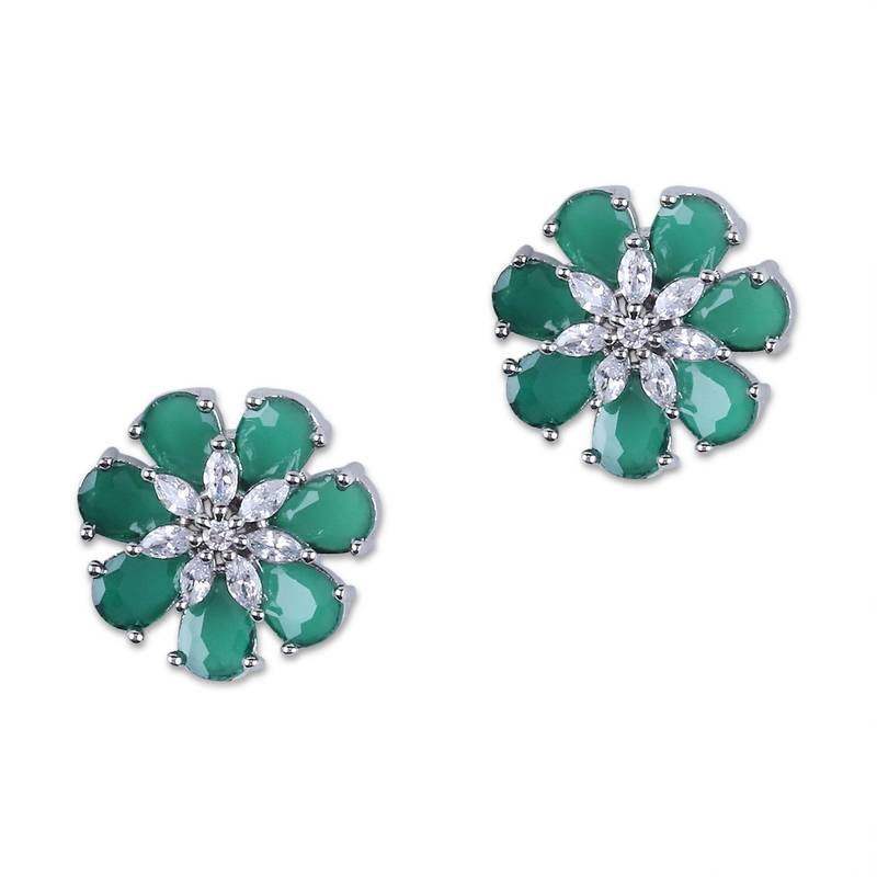 Green american diamonds Earrings