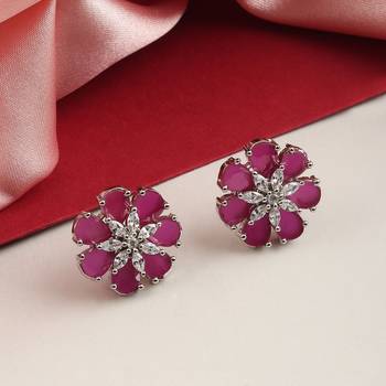 Pink american diamonds Earrings 1