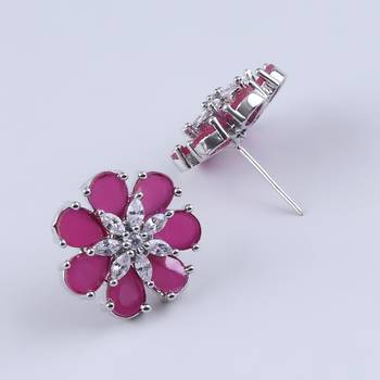 Pink american diamonds Earrings 3
