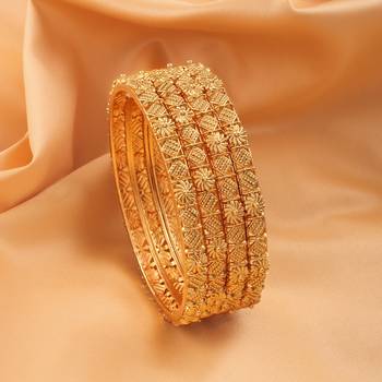 Premium Quality Brass Bangles Set of 4 For Women 1