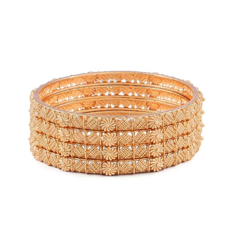 Premium Quality Brass Bangles Set of 4 For Women