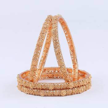 Premium Quality Brass Bangles Set of 4 For Women 4