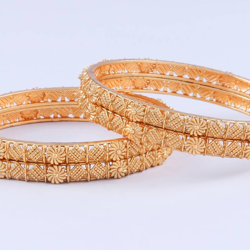 Premium Quality Brass Bangles Set of 4 For Women
