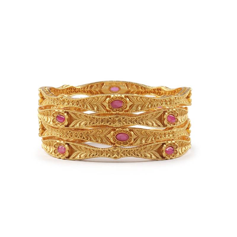Premium Quality Brass Bangles Set of 4 for Women/Girls