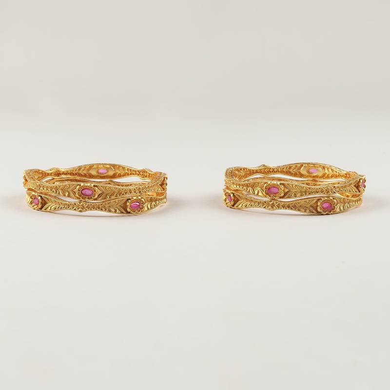Premium Quality Brass Bangles Set of 4 for Women/Girls