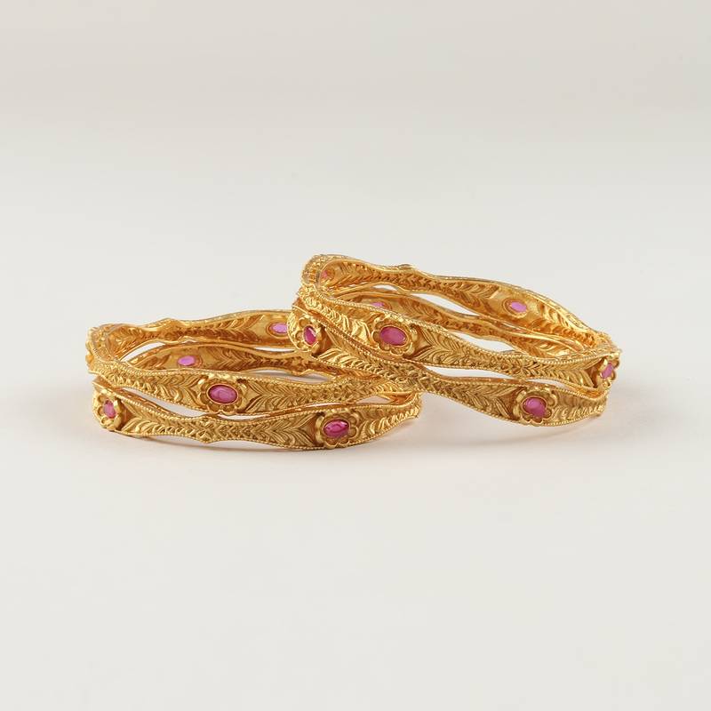 Premium Quality Brass Bangles Set of 4 for Women/Girls