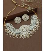 Gold-Plated Kundan-Studded & Pearl Beaded Jewellery Set