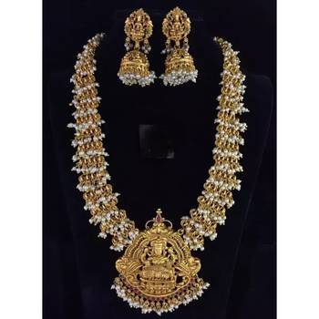 Gold Plated Traditional Kundan Pearl Jewellery Set For Women 1