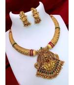 Gold Plated Traditional Kundan Pearl Choker Jewellery Set For Women