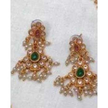 Gold Plated Traditional Kundan Pearl Choker Jewellery Set For Women 2