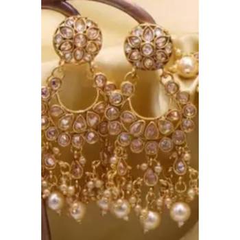 Gold Plated Traditional Kundan Pearl Choker Jewellery Set For Women 2