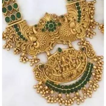 Indian Gold Plated Haram Temple Jewellery Set For Women 2