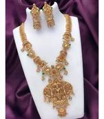 Indian Gold Plated Haram Temple Jewellery Set For Women