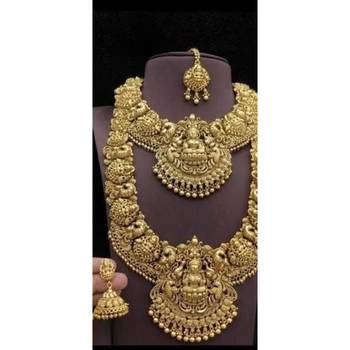 Indian Gold Plated Haram Temple Jewellery Set For Women 2