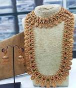 Indian Gold Plated Haram Temple Jewellery Set For Women