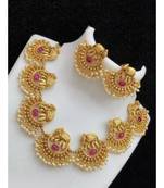 Indian Gold Plated Haram Temple Jewellery Set For Women
