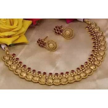 Indian Gold Plated Haram Temple Jewellery Set For Women 1