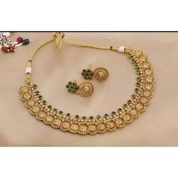 Indian Gold Plated Haram Temple Jewellery Set For Women 1