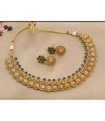 Indian Gold Plated Haram Temple Jewellery Set For Women