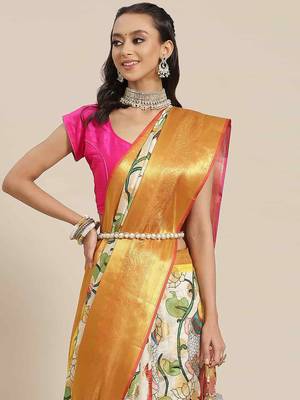 Silk Land  Multicolored Embellished Art Silk Saree  1