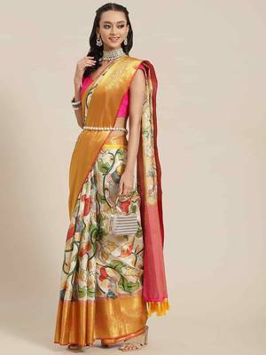 Silk Land  Multicolored Embellished Art Silk Saree  2