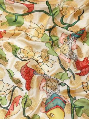 Silk Land  Multicolored Embellished Art Silk Saree  3