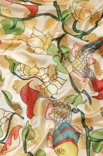 Silk Land  Multicolored Embellished Art Silk Saree 