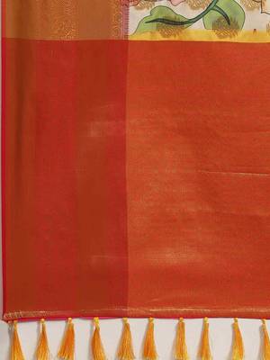 Silk Land  Multicolored Embellished Art Silk Saree  5