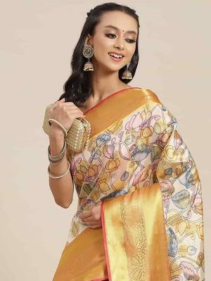 Silk Land  Multicolored Embellished Art Silk Saree  1