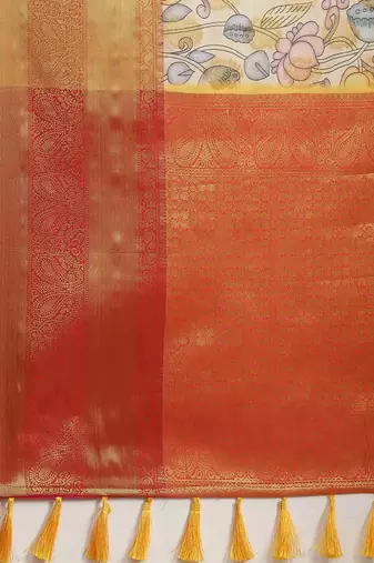 Silk Land  Multicolored Embellished Art Silk Saree 